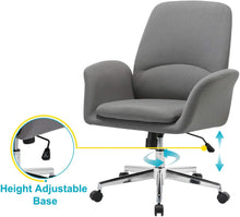 Load image into Gallery viewer, NOVIGO Upholstered Home Office Chair with Comfy Back Support for Conference Room Study Grey BIFMA Certified
